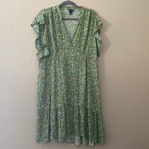 Green floral dress